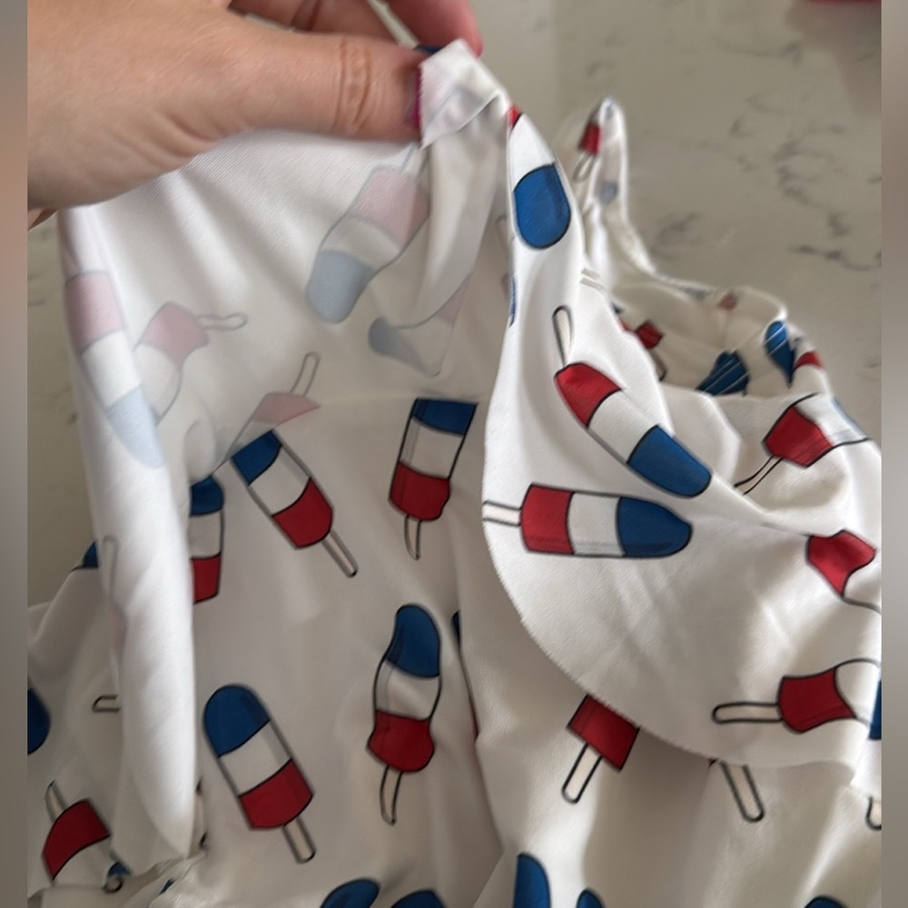 Monica and Andy Ruffle Skirt Swimsuit Ice Bomb Pop America Patriotic 2T - Picture 5 of 9